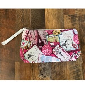 Lancôme Paris Eiffel Tower Pink Make Up Cosmetic Perfume Travel Trousse Bag New
